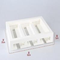 红酒杯架倒挂酒柜子吊杯架红酒架实木高脚杯架家用悬挂葡萄酒杯架|3槽象牙白(长36厘米深25厘米)