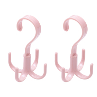 衣帽挂包架s型可旋转挂钩 衣柜多功能包包创意挂钩置物架神器挂架|4爪北欧粉2个装