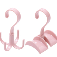 衣帽挂包架s型可旋转挂钩 衣柜多功能包包创意挂钩置物架神器挂架|北欧粉4爪一个+双肩一个