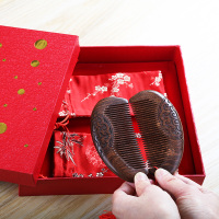 陶瓷皂碟漱口杯情侣个性创意香红色喜对肥皂盒结婚庆用品|对梳(简装、赠锦囊)