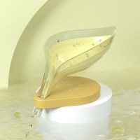 沥水香皂盒创意浴室免打孔吸盘洗衣皂盒卫生间置物架树叶肥皂盒架|洛克黄[升级款适用洗手台]一个装