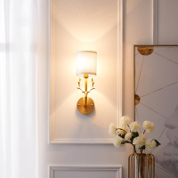 q全铜美式鹿角壁灯卧室床头灯客厅墙灯过道灯现代灯具