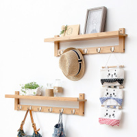 钥匙衣服挂钩置物架挂衣架壁挂墙上玄关入户进门口墙壁衣帽挂衣钩|本色两件套(5钩+6钩)