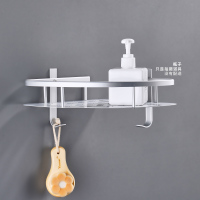 免打孔浴室置物架卫生间壁挂厕所形转角篮洗手间收纳用品用具|亚光单层篮