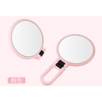 新款折叠双面化妆镜放大镜脸部挤黑头粉刺神器度旋转|粉红色放大