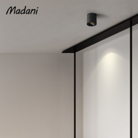 明装射灯led筒灯客厅天花灯走廊灯洗墙灯可调角度cob黑色射灯北欧