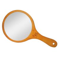 手持半美容美妆纹绣go便捷化妆镜子牙科订制手柄镜实木|木臣匠咖啡色中号30x17cm