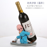 个性红酒架摆件创意欧式客厅酒瓶架红酒杯架家用葡萄酒架高脚杯架|酒架-功夫和尚-蓝色