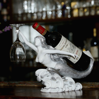 个性红酒架摆件创意欧式客厅酒瓶架红酒杯架家用葡萄酒架高脚杯架|鱼游泳