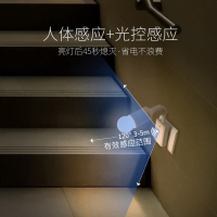 智能led人体感应小夜灯自动光控插电插座式螺口灯座家用走廊过道