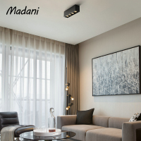 无主灯客厅北欧明装射灯卧室吸顶式四头筒灯方形cob斗胆射灯餐厅