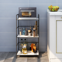 卫生间马桶落地式置物架仿大理石洗手间浴室厕所阳台收纳架子|大号可放脸盆三层黑色加爵士白板