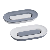 沥水肥皂盒家用北欧创意两个装皂架塑料欧式双层香皂盒|灰白套装