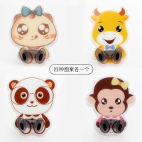 创意可爱电源线插座插头挂钩厨房粘胶壁挂收纳免打孔强力无痕粘钩|四个图案各一个(共4个)