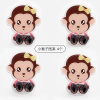 创意可爱电源线插座插头挂钩厨房粘胶壁挂收纳免打孔强力无痕粘钩|小猴子(4个装)