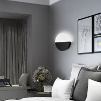 北欧现代壁灯创意个性走廊楼梯过道灯圆形卧室书房客厅壁灯