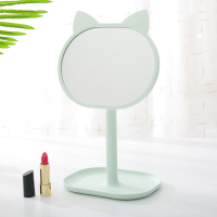 卡通台式化妆镜心镜子学生女宿舍镜ins化妆镜大号桌面梳妆镜|淡绿色