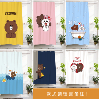 北欧卡通涤纶浴帘防水防霉加厚免打孔门帘卫生间窗帘隔断帘