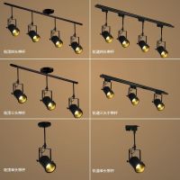 复古led轨道射灯服装店客厅酒吧台长杆cob美式工业风导轨吊顶射灯