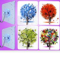 粘钩强力无痕挂钩墙面免钉门后衣柜厨房宿舍浴室防水可爱挂钩贴|20随机图案+20透明