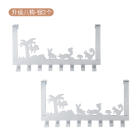 门后挂钩挂衣架置物架免打孔衣服挂架收纳卧室门上背后式无痕免钉|8钩加厚耐用-太空银2个