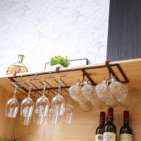 免钉欧式酒杯架悬挂红酒杯架倒挂高脚杯架家用挂杯架酒柜杯架摆件|免钉长70cm宽22.5cm古铜色