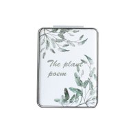 迷你便携折叠镜子小 随身双面镜复古化妆镜 美学文艺寝室|绿叶