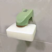 创意磁铁吸皂器浴室香皂盒卫生间吸盘壁挂式置物沥水肥皂架免打孔|军绿色绿色(蜗牛)