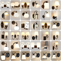 美式黑色壁灯床头卧室创意北欧书房过道楼梯背景墙家用个性