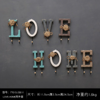 创意可爱门后衣服钥匙挂钩墙面墙壁装饰壁挂衣架免打孔置物架衣钩|LOVE款+HOME款