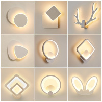 床头灯现代创意个性led壁灯客厅过道背景墙灯 圆形北欧卧室灯