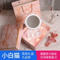 化妆镜台式led带灯梳妆美妆补光桌面智能收纳盒一体领网红女便携|小白猫收纳[豪华礼盒代写贺卡][赠充电线+礼品袋]