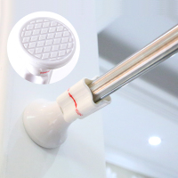 浴室浴帘杆 阳台晾衣杆卫生间伸缩杆简易窗帘杆撑杆挂衣杆衣柜杆|加厚管圆头 加厚不锈钢1.5-2.8米