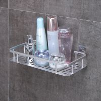 免打孔浴室置物架沐浴乳架子洗手间卫生间挂架厕所卫浴洗漱台壁挂|银色单层四角一个装