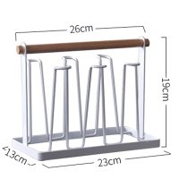 不锈钢杯架水杯挂架玻璃杯架沥水架啤酒杯茶杯收纳架创意杯子架|日式木把杯架