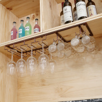 红酒杯马克杯一体架倒挂家用红酒架酒柜高脚杯架欧式酒杯架悬挂|长70cm*22.5cm古铜色小槽