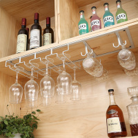 红酒杯马克杯一体架倒挂家用红酒架酒柜高脚杯架欧式酒杯架悬挂|长80cm*22.5cm白色小槽