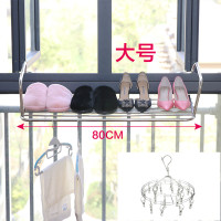 窗外晾衣架阳台晾晒神器窗户高层室外伸缩晒鞋架防盗窗台置物挂架|大号加厚+1个圆形加粗袜夹