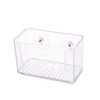 化妆品收纳盒梳妆台免打孔面膜盒壁挂整理盒子置物架卫生间收纳架|免打孔大号[标配升级挂钩]:透明色