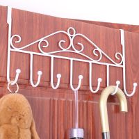 门后挂钩免打孔墙上挂衣架门上无痕挂钥匙包壁挂置物架衣服帽衣钩|七钩白色[2件装]