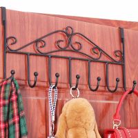 门后挂钩免打孔墙上挂衣架门上无痕挂钥匙包壁挂置物架衣服帽衣钩|七钩黑色【2件装】