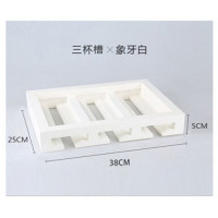 红酒杯架倒挂酒柜子吊杯架红酒架实木高脚杯架家用悬挂葡萄酒杯架|3槽象牙白（长38厘米深25厘米）