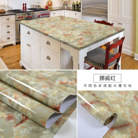 加厚厨房防油贴纸橱柜灶台大理石墙纸防水自粘台面家具翻新壁纸|挪威红 80厘米宽*5米长