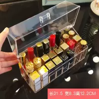 口红收纳盒防尘网红桌面装化妆品的盒子带盖多格整理唇釉口红架|翻盖24格口红盒
