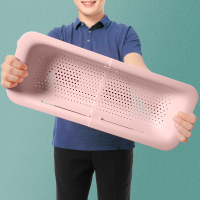 厨房沥水篮水槽洗碗池架洗菜盆洗水果筐可伸缩过滤水篮收纳置物架