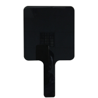 手持半美容妆手柄镜便携化妆镜子印go广告纹绣订制图案|黑色方形镜(15*27厘米)亮面