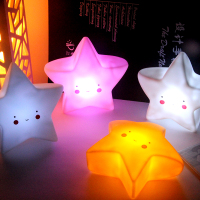 创意小夜灯心卧室床头led卡通可爱星星灯婴儿喂奶护眼月亮灯