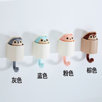 卡通创意粘钩壁挂墙壁强力可爱小松鼠衣橱挂钩门口隐藏小机关粘胶|松鼠挂钩[4个装备注颜色]套装价每个元