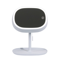 化妆镜带灯补光台式led充电桌面台灯收纳折叠美容梳妆美妆镜|2代蓝灰色[无极调光镜灯+无极调光台灯]