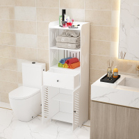 浴室置物架落地卫生间储物厕所马桶边柜防水洗手间收纳架侧柜|白高150正宽45侧宽30百叶双开门带抽屉